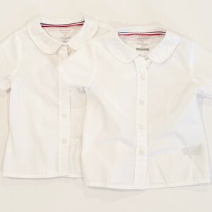 French Toast 3T White Button Up Collared Shirt
